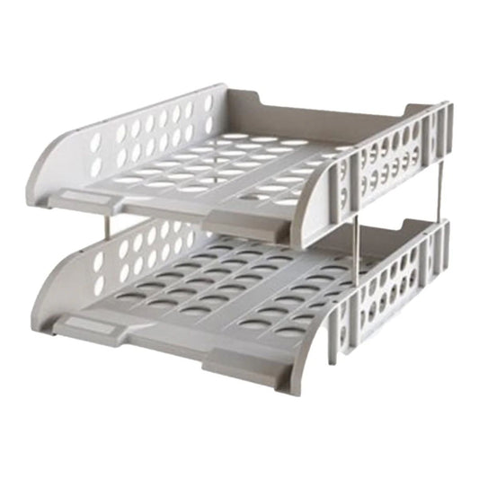 DELI 2 Tier Plastic Document Tray Grey 9216GY | Office Organizer UAE | Dubai Abu Dhabi Sharjah