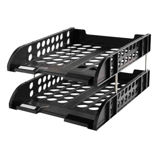 DELI 2-Tier Document Tray Black 9216BK - Premium Office Organizer UAE