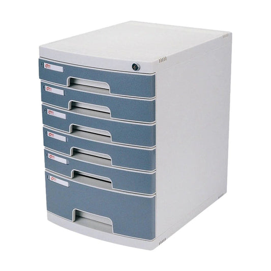 Deli 6 Drawer Cabinet with Lock Grey - Premium Office Storage Dubai UAE