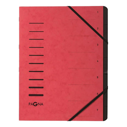 Pagna Manila Folder A4 Dubai UAE - 7 Tab Document Organizer with Elastic Fastener