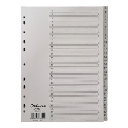 Deluxe A4 Plastic Dividers 1-31 Numbers - Premium Office Organizers UAE | Dubai Abu Dhabi Sharjah
