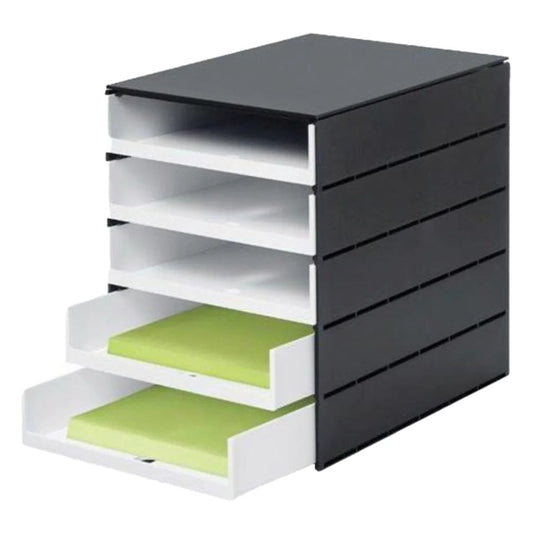 Styro Styroval PRO Office Drawer Organizer - 5 Open Drawers Black/White | UAE Delivery