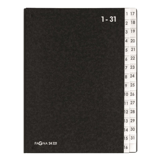 Pagna Filing Book with Tabs 1-31 Black - Premium Office Organizer UAE | Dubai Abu Dhabi Sharjah