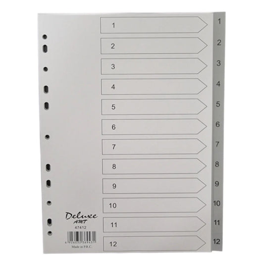 Deluxe A4 Plastic Dividers 1-12 Numbers - Premium Office Organizers UAE | Dubai Abu Dhabi Sharjah