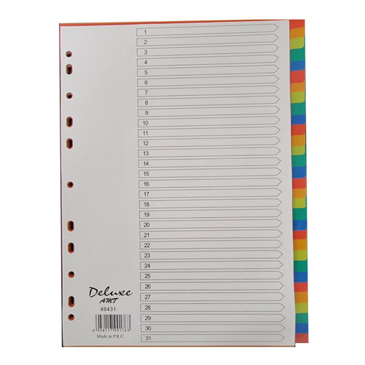 Deluxe A4 Plastic Dividers 31 Tabs - Premium Office Organizers UAE | Dubai Abu Dhabi Sharjah
