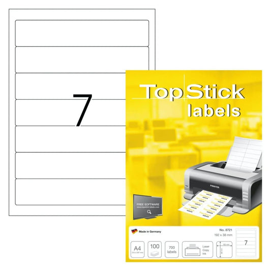 TopStick Box File Labels UAE | 192x38mm White Labels | Dubai Abu Dhabi Sharjah