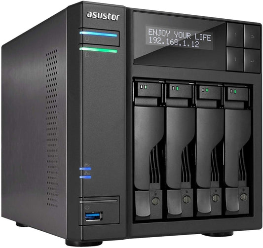 Asustor AS6404T 4-Bay NAS Server Dubai UAE | Intel Celeron J3455 8GB RAM | Abu Dhabi Sharjah Ajman