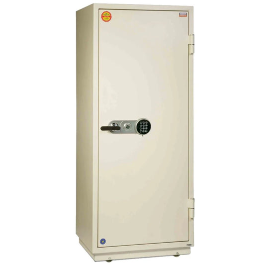 Valberg FRS-165 EL Fire-Resistant Safe – White, Digital + Key Lock System