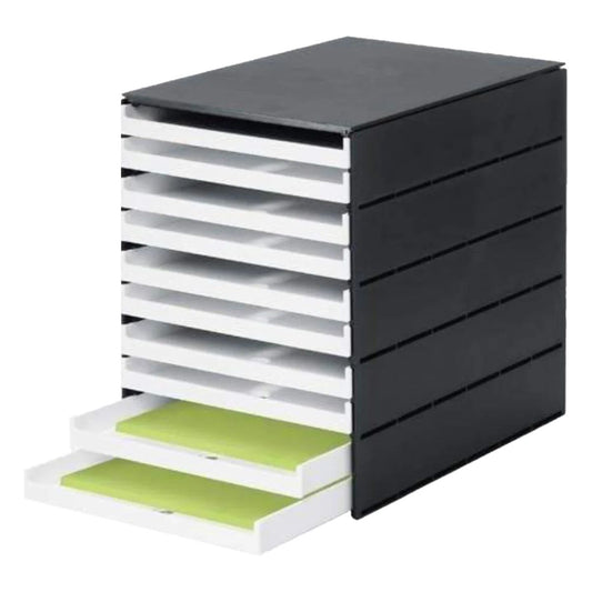 Styro Styroval PRO Office Drawer Organizer - 10 Open Drawers Black/White | UAE Delivery