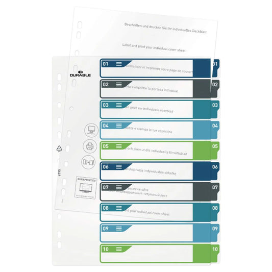 Durable A4+ Colored Dividers UAE | 10 Tab PP File Organizers Dubai Abu Dhabi