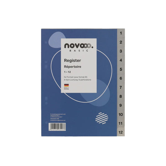 NOVOO A5 Document Dividers 1-12 | Premium Office Organizers UAE | Dubai Abu Dhabi Sharjah