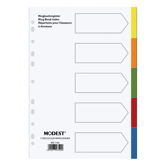 Manila Colored A4 File Dividers - Premium Office Supplies UAE | Dubai Abu Dhabi Sharjah
