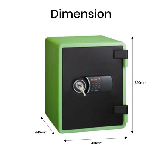 Eagle YES-031DK Fire-Resistant Safe – Green, Digital + Key Lock System