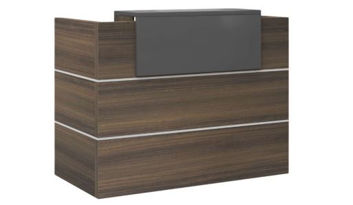 INFINI HOMES Reception Table UAE - Model RCP-120-BG 120x60x105cm Aluminum Strips Dubai Abu Dhabi Sharjah