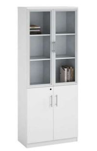 INFINI HOMES Glass Door Cabinet UAE - Model AF-D305-WT White 200x80x40cm Dubai Abu Dhabi Sharjah