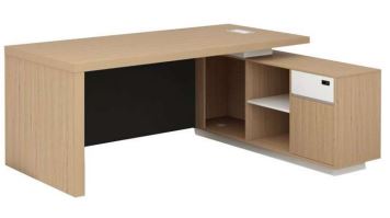 INFINI HOMES L Shape Office Table UAE - Model BX-103-20 Oak White 200x160cm Dubai Abu Dhabi Sharjah
