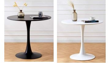 Round Dining Table 60cm Black & White - Modern Coffee Table UAE | INFINI HOMES