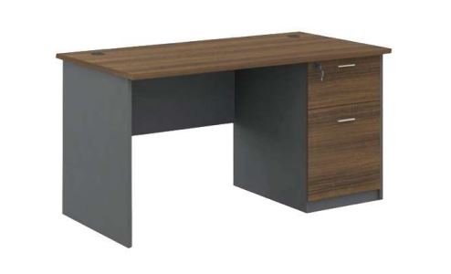 INFINI HOMES Office Table UAE - Model ECO-D028-140 Walnut Grey 140x70cm 2 Drawers Dubai Abu Dhabi Sharjah