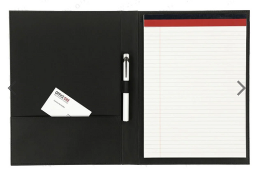 Konrad S. Conference Folder A4 PU Leather Black - Premium Office Organizer UAE