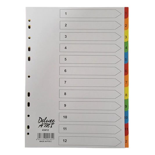 Deluxe Manila Divider A4 (1-12) - Premium Office Supplies UAE | Dubai, Abu Dhabi, Sharjah
