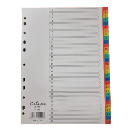 Deluxe A4 Plastic Dividers 1-31 Numbers | UAE Office Supplies | Dubai Abu Dhabi Sharjah