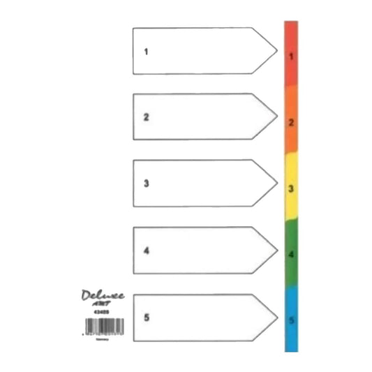Deluxe Manila Divider A4 Numbers 1-5 | UAE Office Supplies | Dubai Abu Dhabi Sharjah