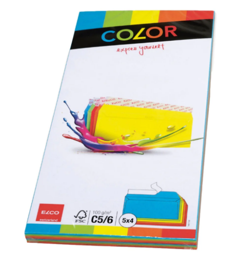 Elco Color Envelopes C5/6 DL 4.5x9 100g 20-Pack UAE | Dubai Abu Dhabi Sharjah