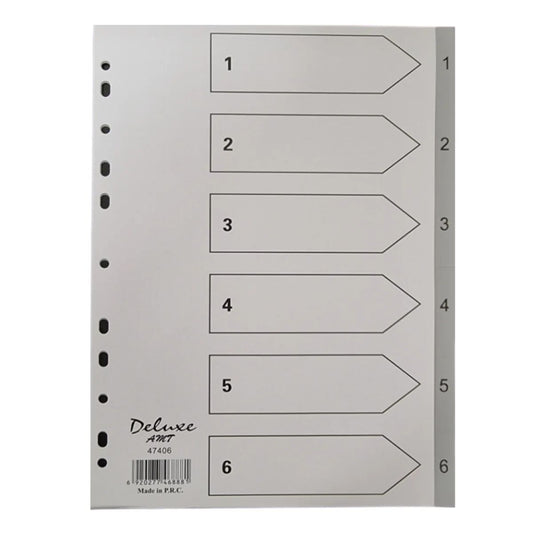Deluxe A4 Plastic Dividers 1-6 Numbers | Premium Office Organizers UAE