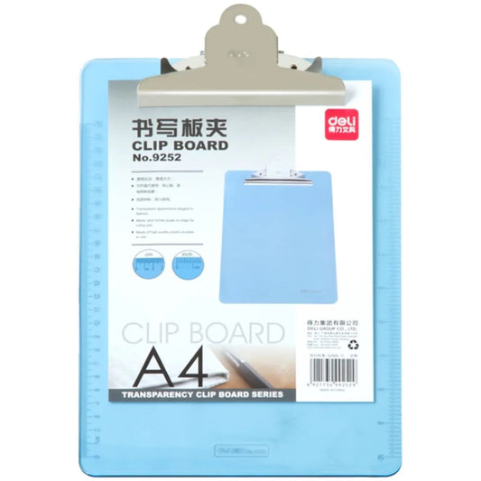 Deli A4 Plastic Clipboard with Jumbo Clip - UAE Wide Delivery | Dubai Abu Dhabi Sharjah