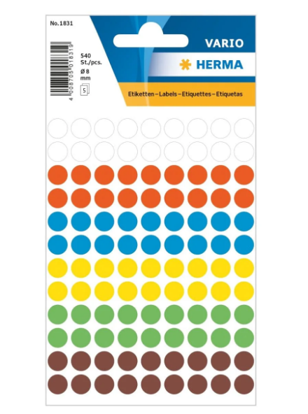 Herma Vario Color Dot Stickers 8mm - UAE Office Supplies | Dubai Abu Dhabi Sharjah
