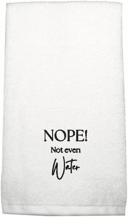 INFINI HOMES Premium Ramadan Hand Towel - Embroidered 'Nope Not Even Water' - 100% Cotton Quick Dry Kitchen Towel 600 GSM