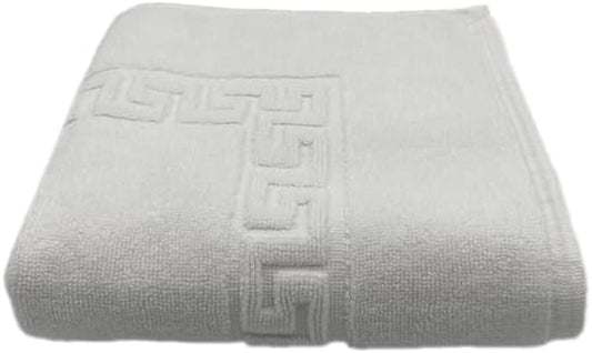 INFINI HOMES Magnolia White Luxury Bath Mat - Premium 100% Cotton Hotel Spa Quality - 50x80cm UAE