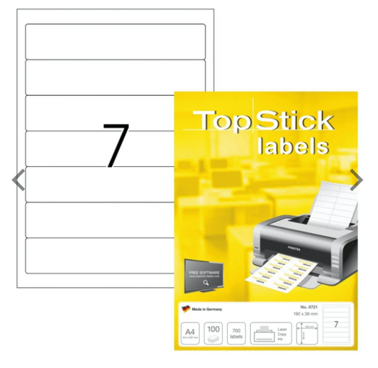 TopStick Box File Labels UAE | 192x38mm Round Corner Labels | Dubai Abu Dhabi Sharjah Delivery