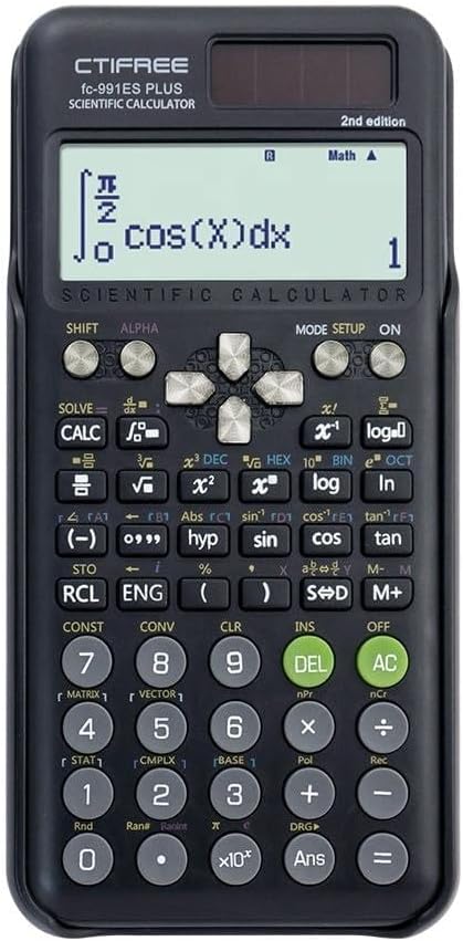 Scientific Calculator 417 Functions - Solar & Battery Powered for Students UAE | CTIFREE FC-991MS