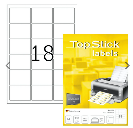 TopStick Round Corner Labels 63.5x46.6mm - Premium Office Labels UAE | Dubai Abu Dhabi Sharjah