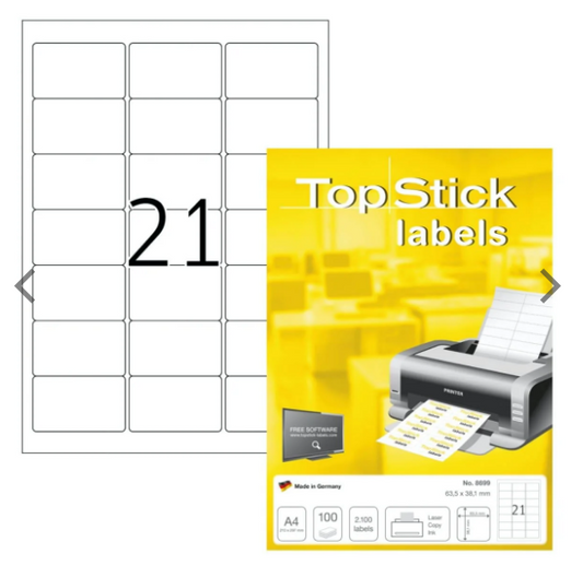 TopStick Round Corner Labels 63.5x38.1mm - UAE Wide Delivery | Premium Office Labels Dubai Abu Dhabi