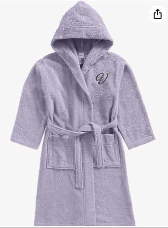 INFINI HOMES Daffodil Monogrammed Kids Bathrobe - Premium Terry Cotton Hooded Robe for Children UAE