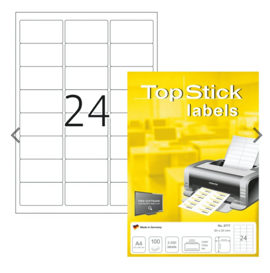TopStick Round Corner Labels 64x34mm - Premium Office Labels UAE | Dubai Abu Dhabi Sharjah