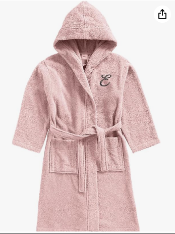 INFINI HOMES Daffodil Kids Bathrobe Letter E Pink - Premium Children's Robe UAE