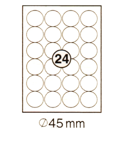 Premium Round Labels 45mm - UAE Wide Delivery | TopStick White Labels Dubai Abu Dhabi
