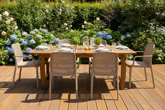 Premium Cedarattan Armchair Set of 6 - Dark Brown Outdoor Furniture UAE | Dubai Abu Dhabi Sharjah