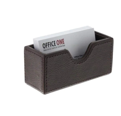 Premium Business Card Holder Dubai Abu Dhabi - PU Leather Brown | UAE Delivery