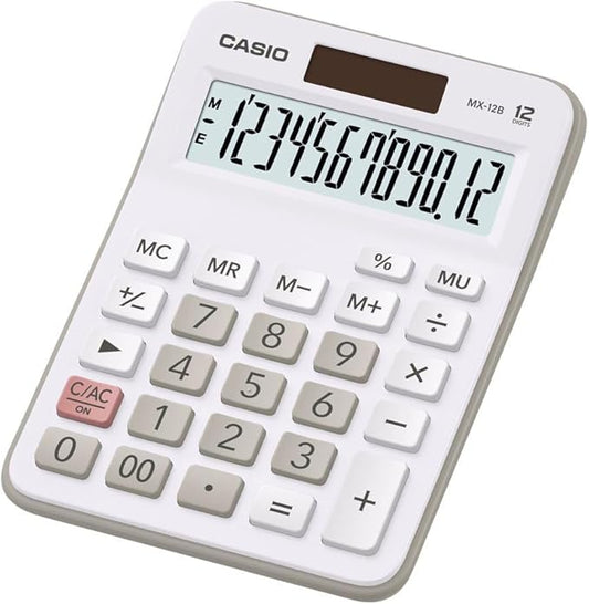 Casio MX-12 Desktop Calculator 12-Digit | Solar Dual Power Office Calculator UAE