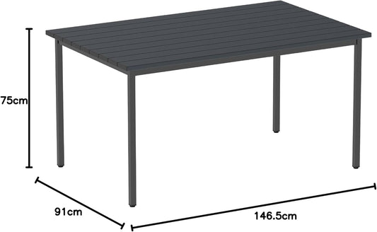 Premium 6-Seater Outdoor Dining Table UAE | Weather-Resistant WPC Wood Furniture Dubai Abu Dhabi