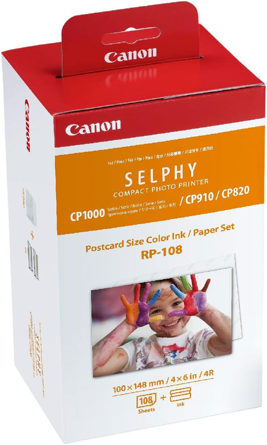 Canon RP-108 Color Ink Paper Set UAE | Compatible CP910 CP820 CP1200 CP1300 CP1500 | Dubai Abu Dhabi Delivery