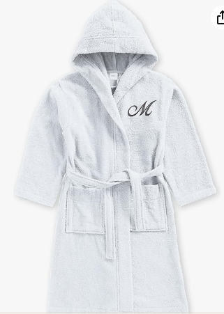 INFINI HOMES Daffodil Monogrammed Kids Bathrobe - Premium Terry Cotton Hooded Robe for Children