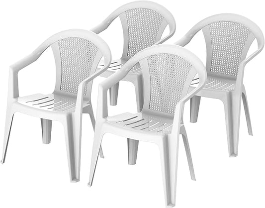 Premium Bamboo Dining Chairs Set of 4 - UAE Wide Delivery | Dubai Abu Dhabi Sharjah White