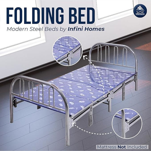 Premium Steel Folding Single Bed UAE | INFINI HOMES Dubai Abu Dhabi Sharjah