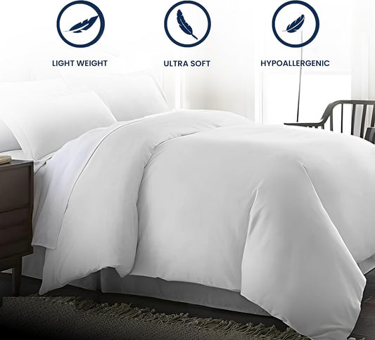 INFINI HOMES Microfiber Duvet - Solid Double 220x240cm Polyester - Soft Lightweight Luxurious