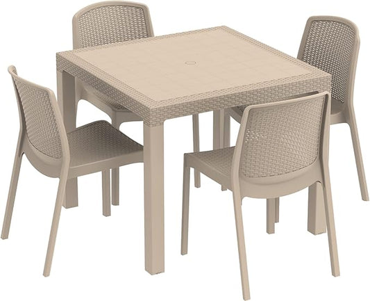 Premium Outdoor Dining Set UAE - 4 Seater Cedarattan Table & Chairs | Dubai Abu Dhabi Sharjah
